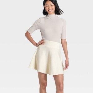 A New Day Women's Mini Sweater Skirt Oatmeal  S